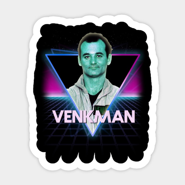 enkman Ghostbusters Retro 80s Neon Landscape Sticker by Bevatron